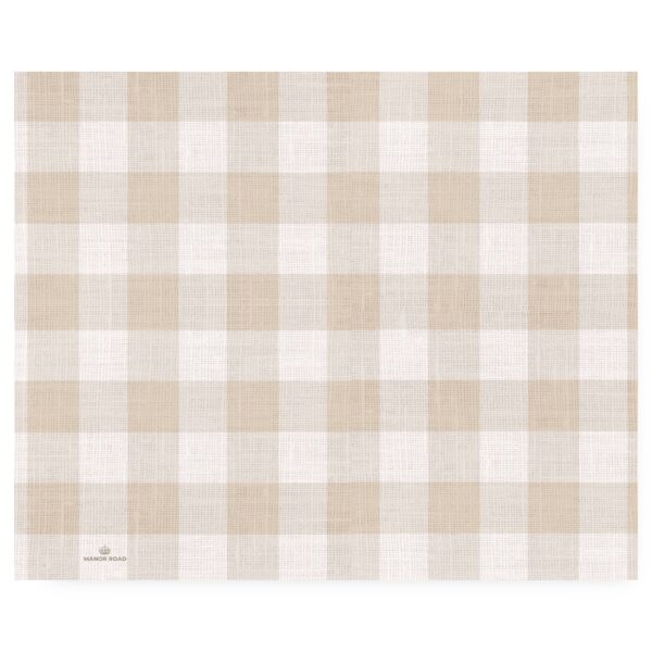 Linen (Gingham Natural) Paper Placemat pad