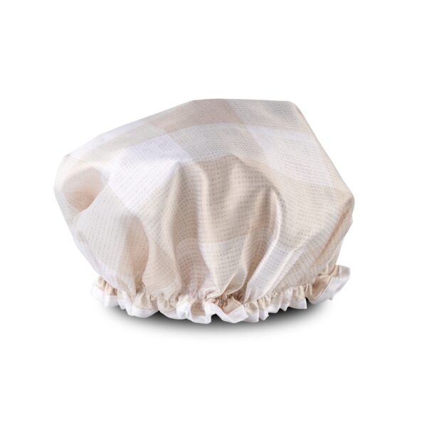 Shower Cap - Linen (Gingham Natural)