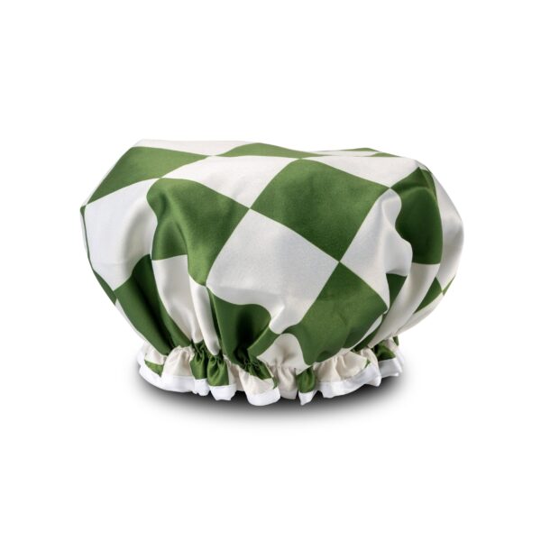 Shower Cap - Olive Checker