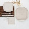 Linen (Monogram Beige) Napkins - Dinner - Image 5